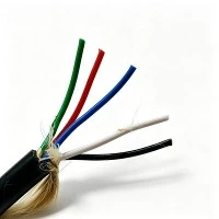Cable flexible de TPU de doble-capa 5*1mm² Conductor de coure nu TPEE Aïllat LCP Trenat de tracció per cable d'alimentació ROV subaquàtic
